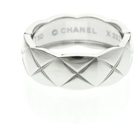 Bague Chanel Coco Crush Modèle Moyen Or Blanc () Mode Bague Bande Argent Sans Pierre Argenté