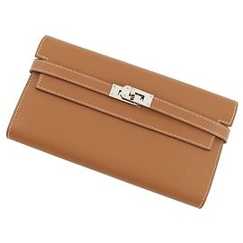 Hermès Hermes Kelly Wallet Long Gold Epsom Leather with B Stamp Golden