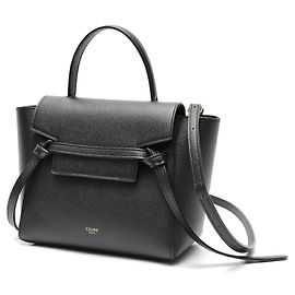 Céline Celine Belt Bag Nano . . Grained Calfskin Black Black