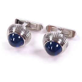 Abotoaduras Cartier, Prata e Azul, com Caixa, Feito na França, Peso Total ., Masculino. Azul
