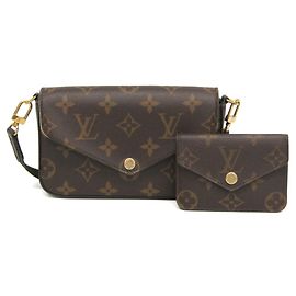 Borsa a Spalla Louis Vuitton Monogram Multi Pochette Felicie Donna Nera, Khaki Nero