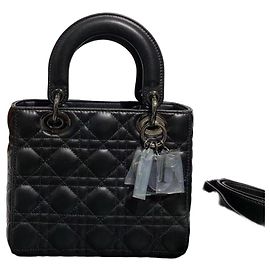 Bolsa Lady Dior Dior em pele de cordeiro preta Preto