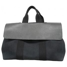 Hermès Hermes Valparaiso MM Toile Chevron Handbag Black