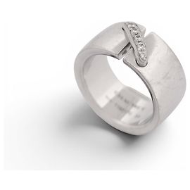 CHAUMET LIENS EVIDENCE GM RING T53 WHITE GOLD & DIAMONDS Silvery