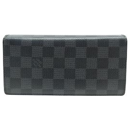 NEW LOUIS VUITTON BRAZZA WALLET N62665 GRAPHITE DAMIER CANVAS Dark grey