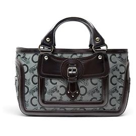 Céline NEUE CELINE BOOGIE HANDTASCHE AUS SULKY-LEINWAND MIT GRAUEM MONOGRAMM-LEDER Braun