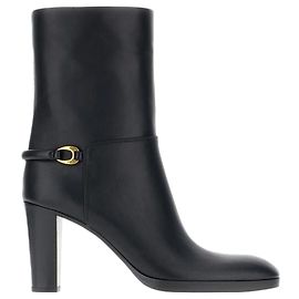 Saint Laurent Smooth Leather Ankle Boot Black