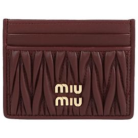 Miu Miu Kartenhalter aus Napa-Leder Rot