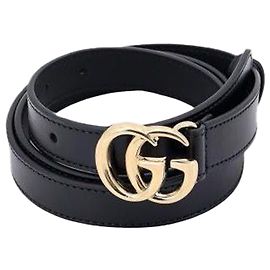 Gucci Gg Marmont Thin Belt Black