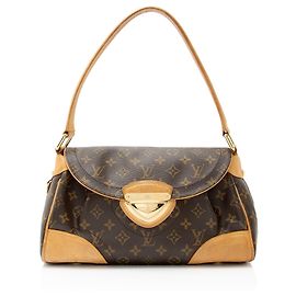 Sac à épaule Beverly MM en toile Monogram Louis Vuitton Marron
