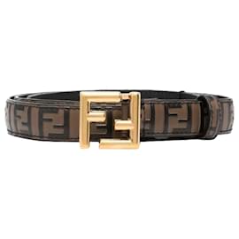 Fendi Squared Leather Belt Brown