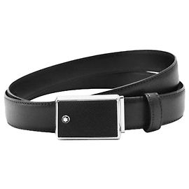 Montblanc Saffiano Leather Reversible Belt Black Black