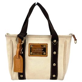 Bolso de mano de tela Louis Vuitton Antigua Blanco