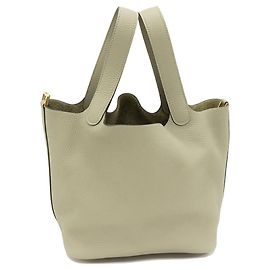 Bolso Tote Picotin Lock MM de Hermès Verde