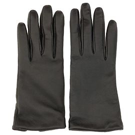 Saint Laurent Lammfellhandschuhe Cassandre Schwarz