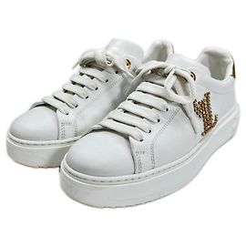 Zapatillas de cuero Timeout Louis Vuitton Blanco Dorado