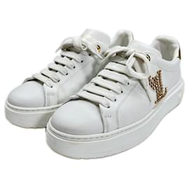 Louis Vuitton Timeout Leather Sneakers White Golden