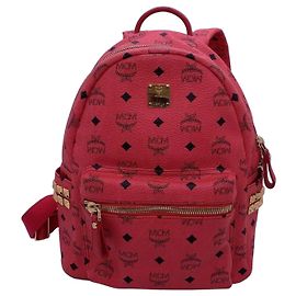Sac à épaule MCM en cuir rouge Rouge