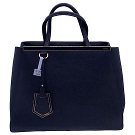 Fendi 2 Days Medium Handbag Black Leather Black