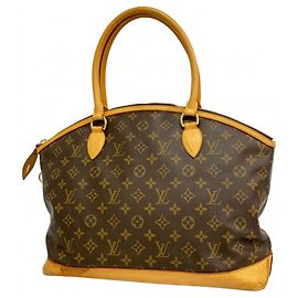 Louis Vuitton Monogram Lockit Horizontal Handbag Brown
