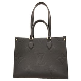 Borsa tote OnTheGo MM in Monogram Empreinte Louis Vuitton Nero