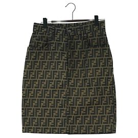 FENDI Zucca Canvas Rock Schwarz Braun Auth 175992A Braun Schwarz