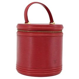 LOUIS VUITTON Bolso de Mano Epi Cannes Rojo M48037 LV Auth ep14383A Roja