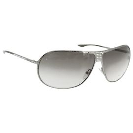 Occhiali da sole Christian Dior in metallo Argento Auth bs34751A Argento