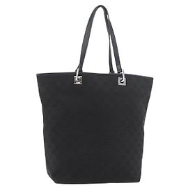 GUCCI GG Canvas Handtasche Schwarz Silber 31243 Auth ep14335 Schwarz Silber