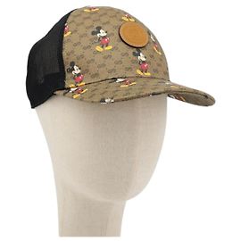 GUCCI Disney Baseball Cap Micro GG Supreme Cap PVC Beige 602979 Auth 168869A Beige
