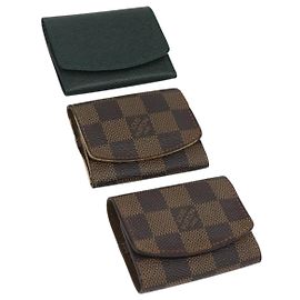LOUIS VUITTON Damier Ebene Taiga Cuff Case 3 Set LV Auth CB169 Damier ebene