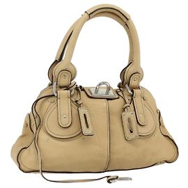 Chloé Chloe Paddington Hand Bag Leather Ivory Silver Auth 176977 Silvery Cream