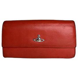 Vintage Vivienne Westwood Continental Wallet Leather Red Red