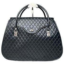Comme Des Garcons Vintage Comme des Garçons Patent Quilted Top-Handle Bag Black Black