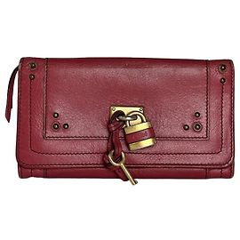 Vintage Chloé Paddington Wallet Red Leather Red