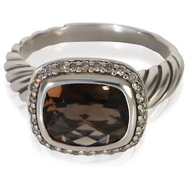 David Yurman Sterling Silver Smokey Quartz and Diamond Noblesse Ring Other