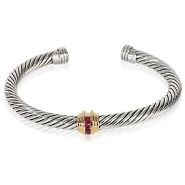 Pulsera de cable de oro amarillo y plata esterlina con rubí de David Yurman Otro
