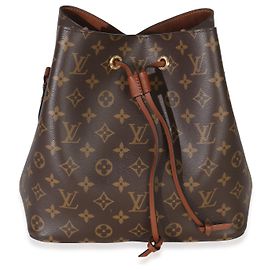 Bolsa NeoNoé MM em lona Monogram caramelo da Louis Vuitton Marrom