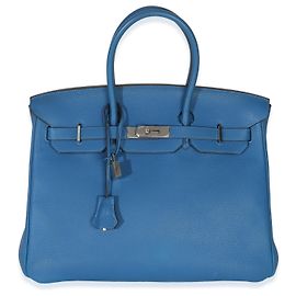 Hermès Bleu Zellige Togo Birkin 35 PHW Bleu