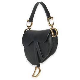 Bolsa Mini Saddle em Couro de Bezerro Texturizado Preto Christian Dior Preto
