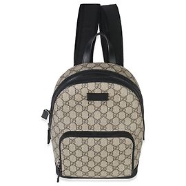 Mochila Eden Small em lona GG Supreme preta e bege da Gucci Preto Bege