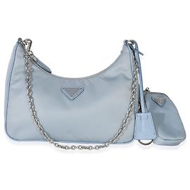 Prada Bolsa de Nylon Saffiano Azul Reedição 2005 Azul