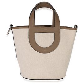 Hermès Toile H Swift Écru Beige De Weimar In-The-Loop 18 PHW Marron Beige