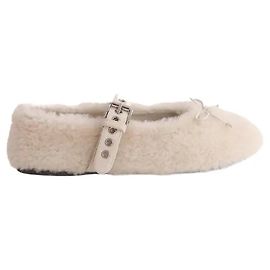 Miu Miu Ballerines en fourrure blanches Blanc