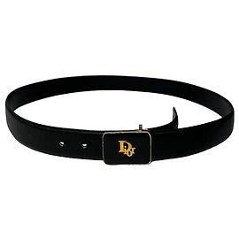 Vintage Dior Ledergürtel schwarz 90 cm Schwarz