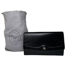 Clutch Vintage Dior in Pelle Nera Nero