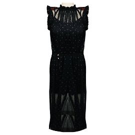 Zimmermann Schwarzes / Rosa Blumenshiffon Midi-Kleid mit Unterkleid Schwarz