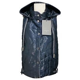 Navyblauer gesteppter Weste mit Kapuze von Lorena Antoniazzi Marineblau