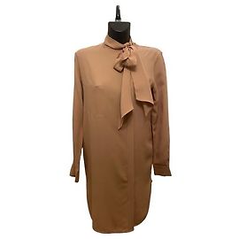 Céline Abito in seta sabbia Celine con lavallière Altro