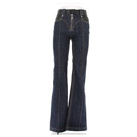 Louis Vuitton Jeans azul com cinto de couro Azul